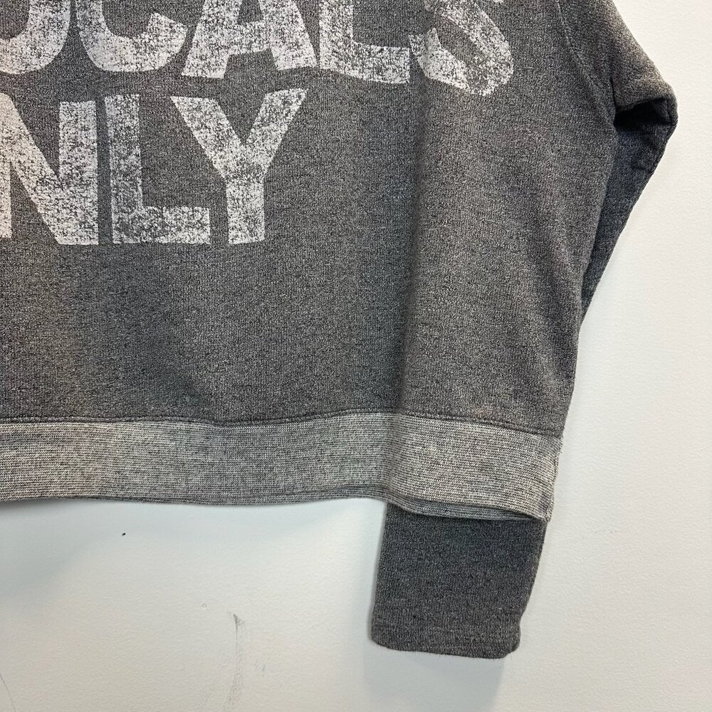 Sundry "Locals Only" Cropped Pullover Sweatshirt Medium 2 - Picture 4 of 9